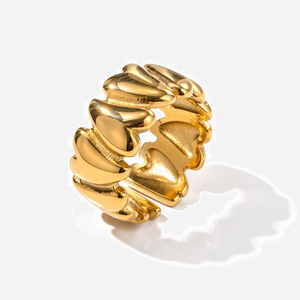 Heart <b>Ring</b> For Women 18K Gold Stainless Steel Jewelry Simple Design Gift Fashion <b>Rings</b> - Product Image 1
