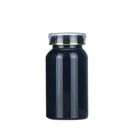 Bouteilles de médicaments en plastique PET noir pour emballage de pilules avec sérigraphie personnalisable 150ml/225ml/275ml