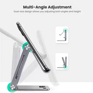 Adjustable Aluminum <b>Phone</b> Stand For Mobile Devices 3 To 7.9 Inches Silver Desk Mount <b>Holder</b> By Ugreen Model 80708 - Product Image 6