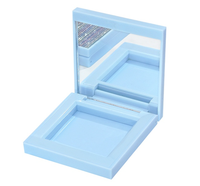 Scatola per ombretti magnetica con specchio, bestseller, multicolore, portatile, in plastica ABS, con finestra quadrata stampata UV, per cosmetici e trucco
