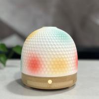 Diffuseur d'arômes en céramique sans fil avec batterie rechargeable, humidificateur d'air ultrasonique en bambou, diffuseur USB de type C