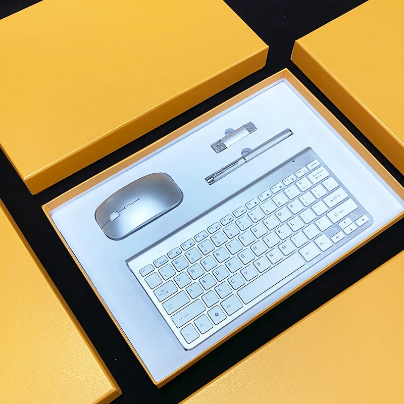 Подарочные товары, Энергоэффективная Серебристая Легкая ручка-знак, Usb флэш-клавиатура, мышь, комбинированный роскошный офисный набор, подарок