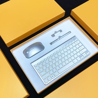 Produit d'entreprise de luxe, impression couleur argent, stylo promotionnel USB sans fil, souris de bureau, clavier, ensemble cadeau