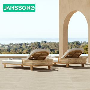 Chaise longue en teck meubles de patio chaise longue de plage lit lounge mobilier d'extérieur lit de bronzage en <span class=keywords><strong>bois</strong></span> chaises longues de luxe - Product Image 2