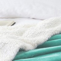 Couverture en polaire Sherpa solide luxueuse pour canapé-lit réversible floue douce confortable chaude couverture personnalisée Turquoise