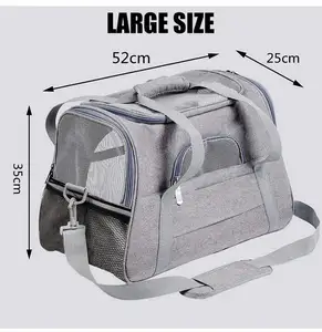 Portable Breathable Canvas Pet Carrier Fashionable Outdoor Travel Dog Cat Messenger Bag With Breathable Car Bag Walking Outings