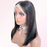 Perruques Lace Front Transparentes Lisses pour Femmes Noires, Longues, Densité 250%, Closure 4x4, Cheveux Humains Pré-Pluckés, Perruque Indienne
