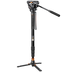 Monopode Coman DX428AQ6 avec tête fluide Q6 pour plaque à dégagement rapide <span class=keywords><strong>Manfrotto</strong></span> DJI RS2 RS3 RS4, poignée réglable, monopode vidéo - Product Image 1