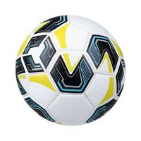 Ballon de football taille 5 personnalisé avec logo, imperméable, anti-décoloration, cousu à la machine, vessie en caoutchouc, bonne rétention d'air, pour sports d'équipe