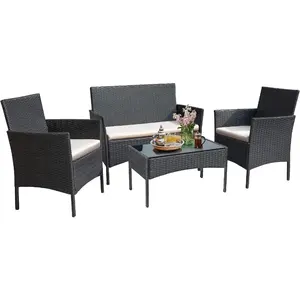 2024 verkaufsschlager Kunststoff Weidensofa-Set Rattan Terrasse Freizeitmöbel Outdoor Aluminiumrahmen Rattan Gartenfurniture Sofa-Set