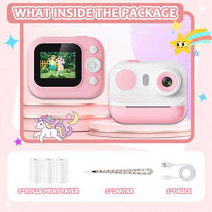 Appareil photo instantané pour enfants, jouet avec double objectif, fonction selfie, microSD, écran 2,4 pouces, matériau ABS, D21, cadeau d'anniversaire pour garçons et filles - Product Image 6