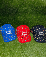 Gorra de Béisbol Personalizada con Logotipo Bordado en 3D y Pedrería, Gorra de Béisbol Ajustada de Moda para Hombre con Perlas