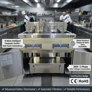 <span class=keywords><strong>Friteuse</strong></span> Commerciale Autonome au Gaz SURRI 56L Grande Capacité Électrique 36KW 4 Roues GPL 220-240V/380V Garantie 1 An - Product Image 2