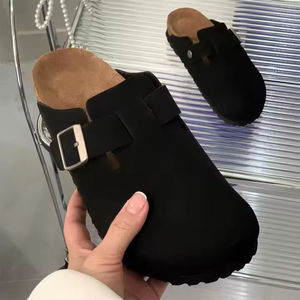Meilleures ventes <span class=keywords><strong>en</strong></span> Europe : Sabots <span class=keywords><strong>en</strong></span> <span class=keywords><strong>cuir</strong></span> véritable, daim de vache, fourrure, semelle <span class=keywords><strong>en</strong></span> liège, soutien de la voûte plantaire, mules personnalisées pour femmes, style Birkenstock - Product Image 5