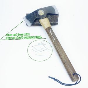 Asse a doppia lama di alta qualità lame in acciaio ad alto tenore di carbonio spesso China in <span class=keywords><strong>legno</strong></span> di quercia manico (400mm) per uso industriale artigianale limitato - Product Image 6