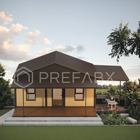 Maison modulaire PrefabX Flip Classic-B verte - Étanche, entièrement configurée, ADU pour utilisation en appartement, design moderne