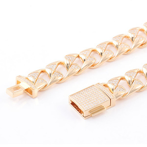 Fine jewelry Custom Luxury ice Cuban Link Chain Gold Plated 925 Sterling Silver moissanite diamond <b>Men</b> Bracelets and necklace - Product Image 3