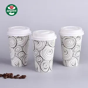 מכירה לוהטת אחת קיר נייר כוס Custom מתכלה קפה נייר כוסות