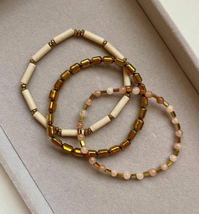 Bracelets perlés en hématite de pierre naturelle, bijoux personnalisés, bijoux de mode en cristal de guérison, collier minimaliste en pierres précieuses, vente en gros - Product Image 2