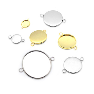 Stainless Steel 14mm Round Gold Cabochons Base Tray Bezels Blank Setting <strong>Supplies</strong> for <strong>Jewelry</strong> Making Findings Bracelet Pendant - Product Image 1