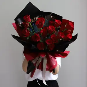 Оптовая продажа деликатный цветок подарочная оберточная бумага для цветов букет цветок на заказ размер свежая Красочная обертка