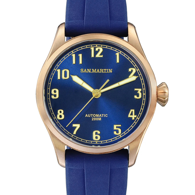 42mm CuSn8 Bronze Diver Retro Men Watch PT5000 and SW200 Automatic Movement Mechanical Watch Sapphire Waterproof 200m Luminous