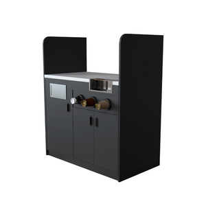 Estación Moderna para Condimentos de Café, Mostrador Profesional para Servicio de Bebidas con Dispensador de Vasos y Canaleta para Desechos para Tiendas de Conveniencia - Product Image 2