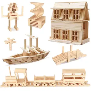 Custom Creative Children's Wooden Other Educational Toys Toddlers Wood Planks Building Block Sets