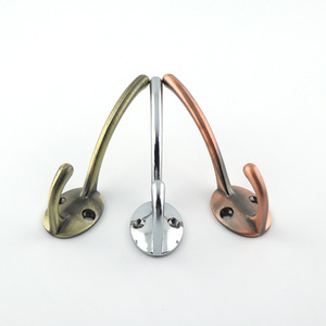 Retro Bronze Wall Mount <b>Hooks</b> For Wardrobe And Cabinet Clothing Organizer Metal Hardware Antique Finish Bright Chrome Option - Product Image 2