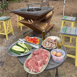 Outdoor Cooking Corten Steel <b>BBQ</b> Grill - Product Image 2