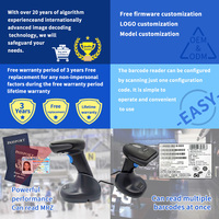 Escáner de Código de Barras Portátil EMT2196D-RF, Escaneo Automático, Lector de Códigos QR, OCR y MRZ con Base de Carga