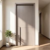 Porte coulissante simple en bois composite massif insonorisée pour chambre à coucher, ouverture et fermeture manuelle, design minimaliste pour hôpital et appartement