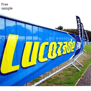 Lichtgewicht Pvc Mesh Banner Fabriek Custom Outdoor Reclame Verticale Achtergrond Afrastering Banners Voor Sportevenement