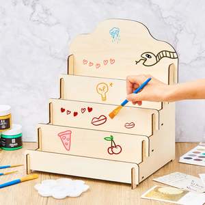 Support d'affichage de photo d'affichage de carte de voeux à plusieurs niveaux en bois pour l'affichage de pinces à cheveux de cartes postales - Product Image 4