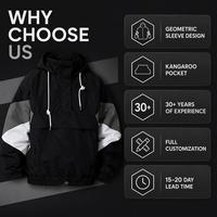 Chaqueta Anorak para Hombre, Tejido de Alto Rendimiento, Paneles Geométricos, Bolsillo Canguro, Personalización Completa, Transpirable, Ligera, Estilo Urbano