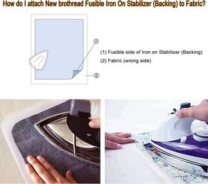 Adhesivo fusible Hierro elástico en la máquina Estabilizador de bordado Respaldo 12 "X 25 Yd Roll-Peso ligero 1,8 oz Cut-Away - Product Image 4
