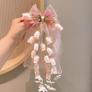 Neue Modische Kinder-Haarspange mit Schleife und Blumenmuster, Niedliches Mädchen-Haaraccessoire mit Langem Band im Süßen Stil, Hochwertig und Lässig - Product Image 6