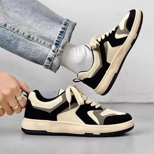 Trendy Men's Breathable Suede Sneakers Lace-Up Round <b>Toe</b> Platform Shoes Thick Soled Casual All Seasons Skateboarding Shoes - Product Image 3