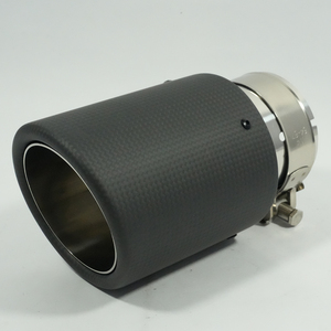 Embout d'échappement en fibre de carbone de haute qualité, embout d'échappement universel pour voiture, tuyau d'échappement, sortie à bord incurvé - Product Image 2
