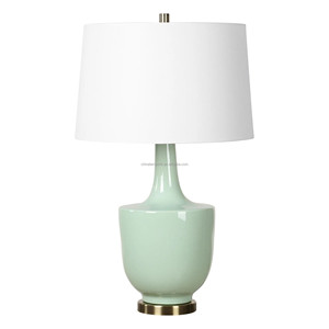 White Stone & <b>Clear</b> Glass Oval Modern Minimalist <b>Table</b> Lamp with Gold Base | Neutral Elegant Lighting for Resort Hotel & Home - Product Image 2