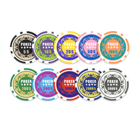 YH 40mm Casino OEM Logo Poker Chips 500Pcs Casino ABS Chips Set Avec Boîtier En Aluminium
