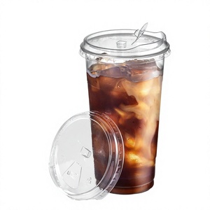 Homestockplus Clear Plastic <b>Cups</b> Strawless <b>Sip</b> Lids Leak-Proof BPA-Free Disposable Iced Coffee Weddings Events 50 Count - Product Image 4