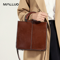 Tas Tangan Wanita Kulit Asli Retro Fashion Oil Wax, Tas Selempang Kulit Asli untuk Penggunaan Sehari-hari