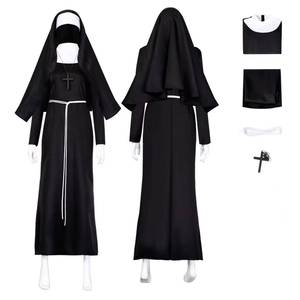 Disfraz de Monja Sexy para Mujer, Conjunto Completo con Velo y Cruz, Disponible para Fiestas, Juegos de Rol y Mascaradas - Product Image 6