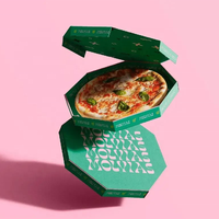 Caja de Cartón Corrugado Ecológica de Alta Gama con Logotipo Personalizado, Tamaño Personalizado, Plegable en Forma de Triángulo, para Pizza y Alimentos