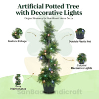 Arbre artificiel en cyprès spirale de 92 cm (3 pieds) avec pot lumineux à LED à changement de couleur, plante artificielle pour la décoration de la maison et du jardin, vente en gros