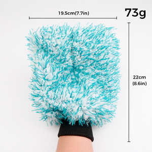 ถุงมือล้างรถไมโครไฟเบอร์เนื้อนุ่มพิเศษ แบบสองด้าน ขนปะการัง สำหรับทำความสะอาดรถยนต์ ป้องกันรอยขีดข่วน ใช้สำหรับเคลือบสีและขัดเงารถยนต์ - Product Image 3