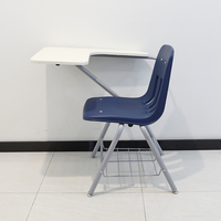 Chaise d'écriture de style universitaire américain, mobilier de salle de classe, chaise d'étudiant avec tablette d'écriture