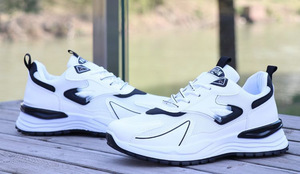 Chaussures de course sportives d'été pour hommes, baskets respirantes en maille à lacets pour hommes, chaussures de marche printemps-automne - Product Image 4
