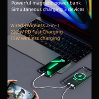 批发 5000mAh PD 20W 15W 无线充电器 ABS 锂聚合物电池 磁铁 防水 LED 显示屏 高容量 超薄